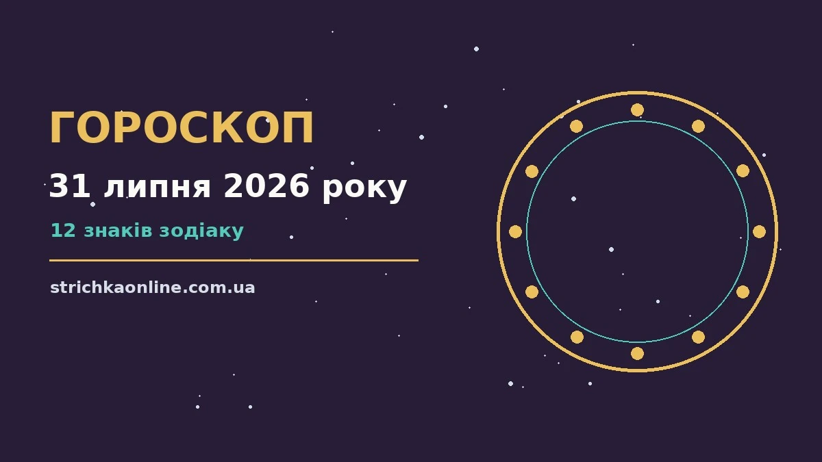 Зодіакальний гороскоп на 31 липня 2026 року для дванадцяти знаків