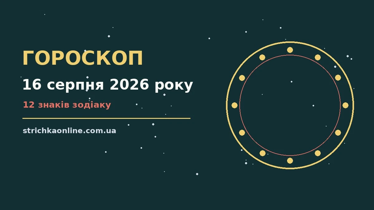 Щоденний гороскоп на 16 серпня 2026 року: прогноз для роботи, фінансів і стосунків