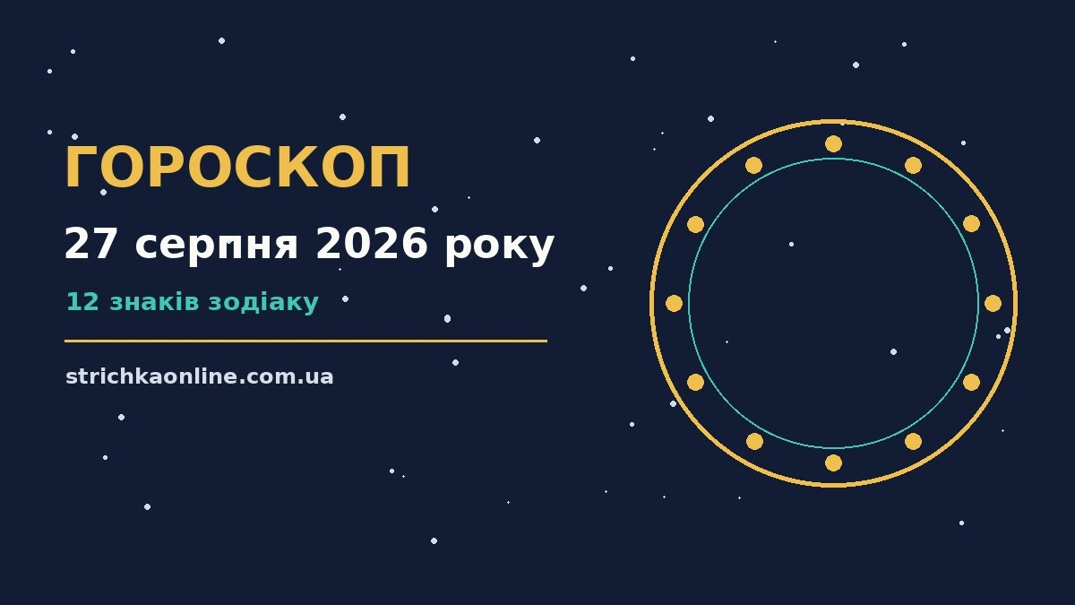 Гороскоп на 27 серпня 2026 року: прогноз для всіх знаків для роботи, дому й кохання