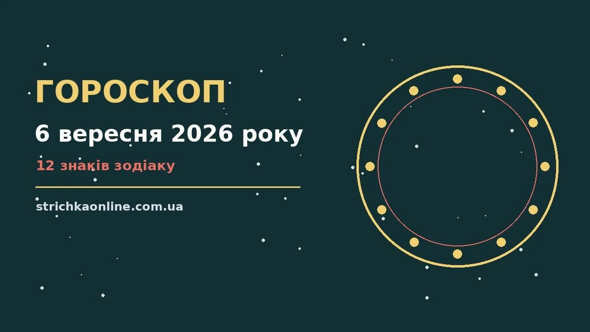 Гороскоп на 6 вересня 2026 року: прогноз для всіх знаків для роботи, дому й кохання