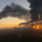 Пожежа на території Московського НПЗ у Капотні після удару дронів у ніч на 20 вересня